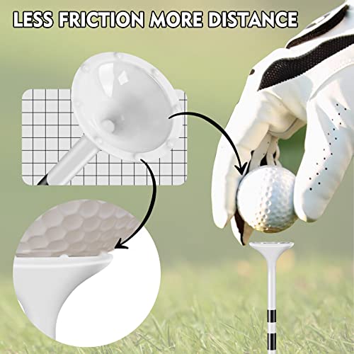 Golf Tees Plastic Unbreakable 3 1/4" with Big Cup & 8 Prongs - Color Rings 50 Pack