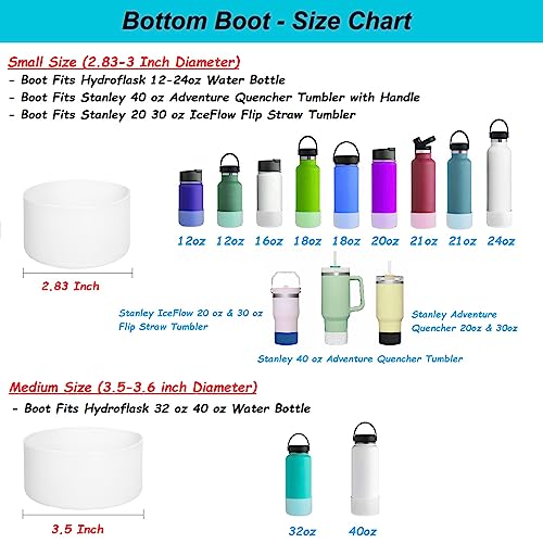 Silicone Bottom Boot for Hydro Flask 12-40 oz Water Bottles - Clear / Fits 32 oz & 40 oz