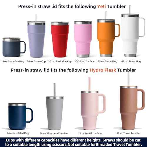 30 oz Flip Straw Lid for YETI 30/32 oz Tumbler,Yeti 26/35/42 oz Straw Mug, Straw Lid for YETI Rambler Drinkware, Shatter-Proof and Dishwasher Safe, Black
