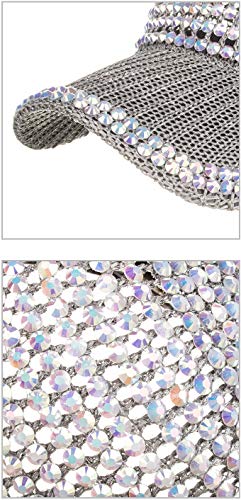 Women Men Rhinestone Mesh Baseball Cap Adjustable Sun Hat - Grey 7-7.5
