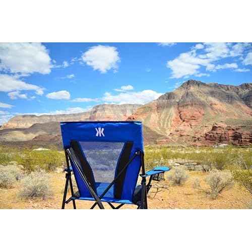 Kijaro Dual Lock Folding Camp Chairs - Versatile for Sports, Outdoors & Lawns - Locks Positions - Maldives Blue