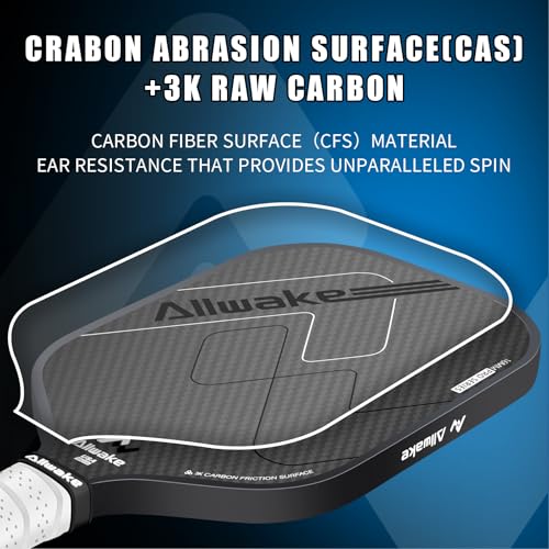 Black & White Pickleball Paddle 3K Raw Carbon Fiber USAPA Approved 16mm Core