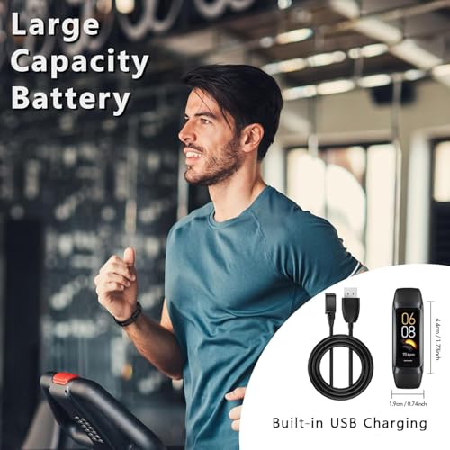 ZKSSGY Dark Black Fitness Tracker with 24/7 Heart Rate Blood Oxygen Sleep Monitor 1.1" AMOLED Touch Screen, IP68 Waterproof, Multiple Sports Modes
