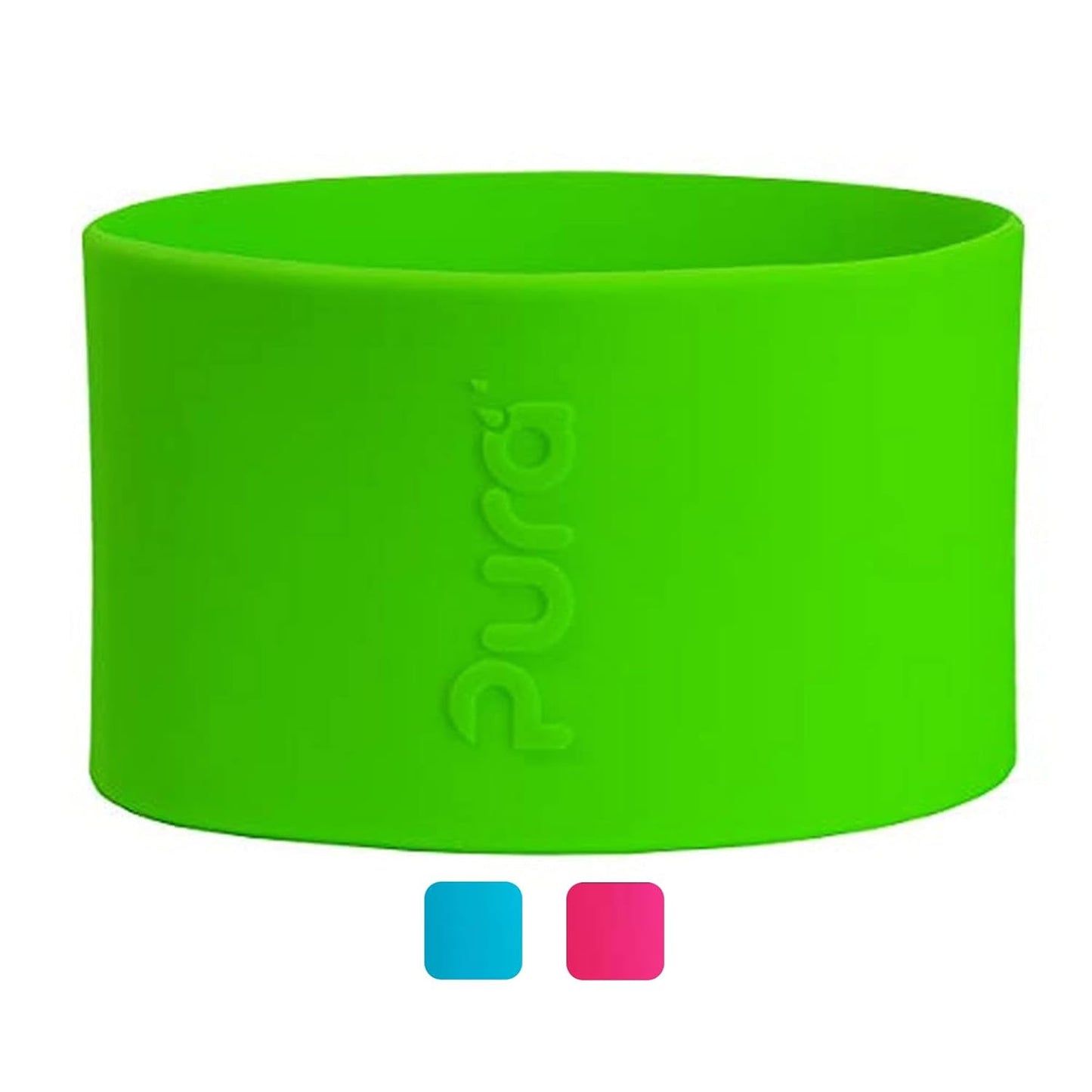 Pura Kiki Bottle Short Silicone Sleeves - Plastic-Free, Medical Grade, NonToxic, MadeSafe Certified | Adds Grip, Non-Slip, Removable | Provides Insulation for Hot & Cold Liquids | Aqua/Blue