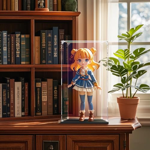 3MM Clear Acrylic Display Case - 10x8x18 Inch, Easy Assembly Showcase Box