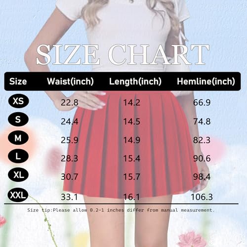 Mini Pleated A-Line Skirt for Tennis - Red, Medium - Tagunop
