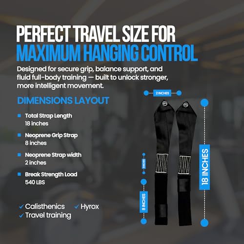 Premium Nylon Suspension Trainer Straps for Full Body Workout, Support 540lbs