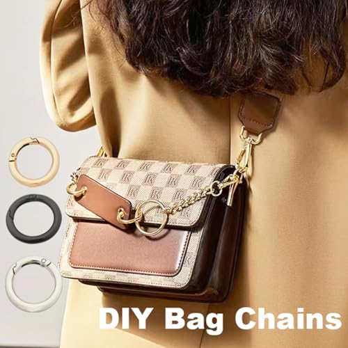 2 Inch Black Carabiner Clips Set with Spring Gate for DIY Crafts & Keychains