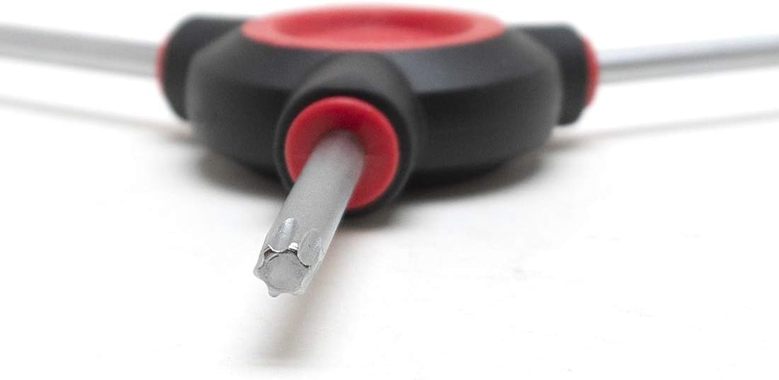 Feedback Sports | Fixed 3-Way Bicycle Torx Wrench Set | T25/T28/T30 | W/Dual Density Overmolded Rubber Grip