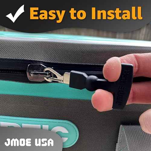 Jmoe USA Clippable Replacement T-Latch Zipper Pulls | Compatible with RTIC and Other Soft Coolers, Day Coolers, Backpack, and More | Made of Tough Rigid Plastic and Metal | 2-Pack | Universal Design
