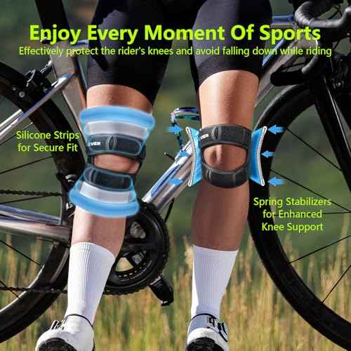 Patella Knee Brace with Side Stabilizers for Men & Women, Adjustable Patellar Tendon Support Strap for Knee Pain, Knee Strap for Running, Meniscus Tear, Arthritis, Tendonitis, Injury Recovery (Black, One Size)
