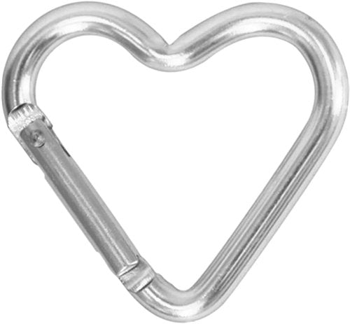 Heart Shaped Carabiner Clip Aluminum Alloy Keychain Clip Spring Hook Camping Backpack Clips Heavy Duty Carabiner Wristlet Keychain Keychain Clip,Accessory and Keychain Carabiners (Silver)