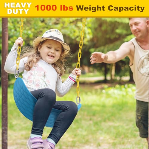 Yellow 100-Inch Heavy Duty Swing Chain with Carabiners - Supports 1000 lbs