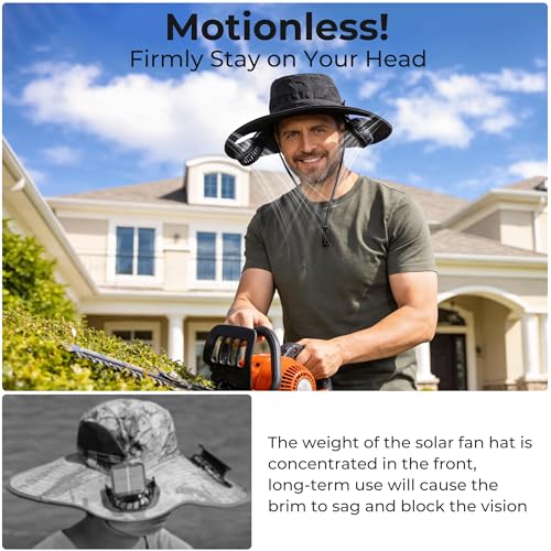 AMACOOL Bucket Hat Fan Pro Black - Sun Protection & Cooling for Outdoors