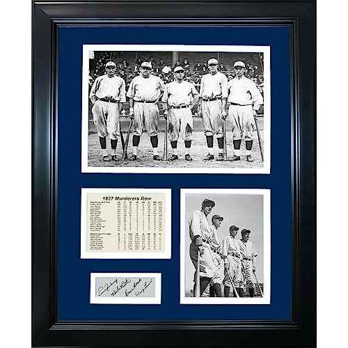 HOFSM.COM Hall of Fame Sports Memorabilia Framed 1927 Murderers Row World Series Champions Facsimile Laser Engraved Signature Auto 11"x14"Baseball Photo Sig Collage