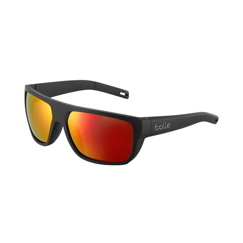 Bolle Vulture 12664 62MM Black Matte/Brown Fire Flat Top Sunglasses for Men +BUNDLE with ACCESSORY EYEWEAR KIT