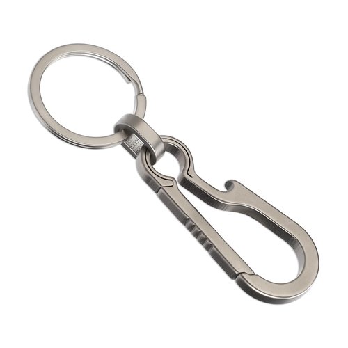 COMNICO Carabiner Keychain Clip Titanium Alloy Minimalist Key Chains Metal Bottle Opener Belt Spring Snap Key Hook Quick Release for Outdoor Camping