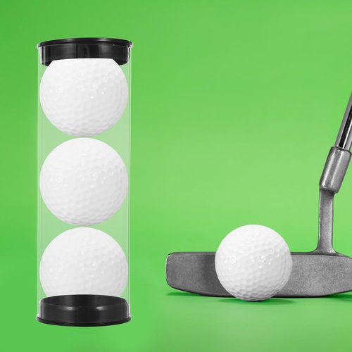 CLISPEED 2Pcs Golf Ball Display Cases, Plastic Clear Golf Ball Holders Portable Golf Ball Cases Golf Ball Organizers