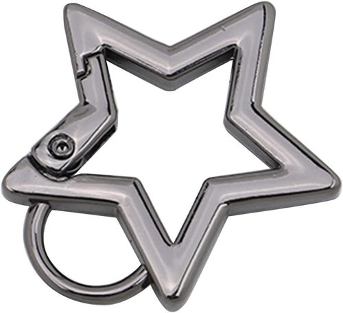 Silver Star Shaped Stainless Steel Keychain Clip Carabiner Snap Hook Holder Star Carabiner Hook Key Holder Carabiner Clip Keychain Carabiners for Keys and Wallet Accessory, Car Keychain