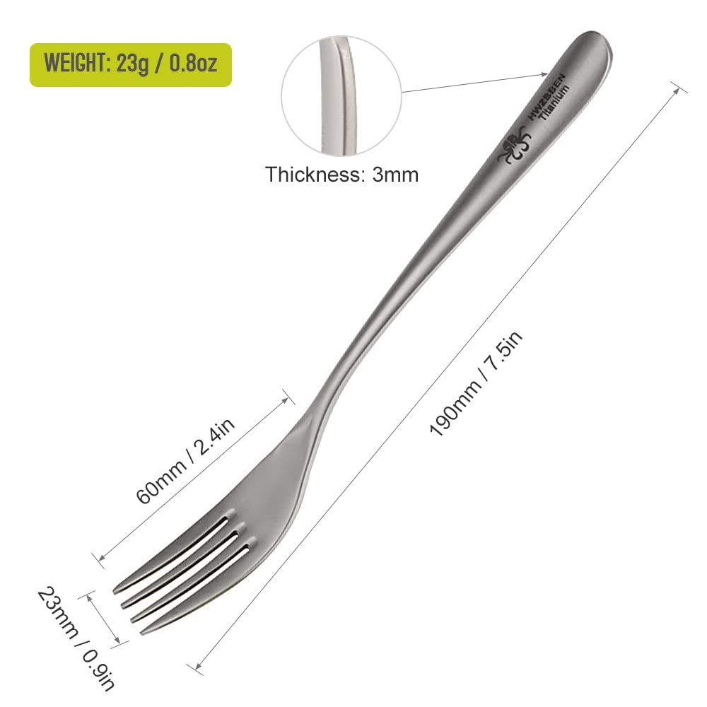 Funien Lightweight Titanium Fork for Home Outdoor Camping Hiking Picnic