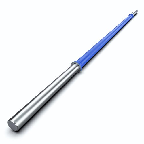 TECHNOAGE 6FT Olympic Barbell for Strength and Weightlifting Training, 1 Inch Olympic Bar Barbell for Squat, Curl, Deadlift, Bench Press, Overhead Press, Hip Thrust, 350LBS Capacity(Blue&Silver)