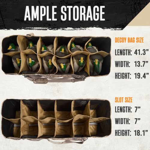 Fall Forest 12 Slot Duck Decoy Bag for Waterfowl Hunting with Drainage