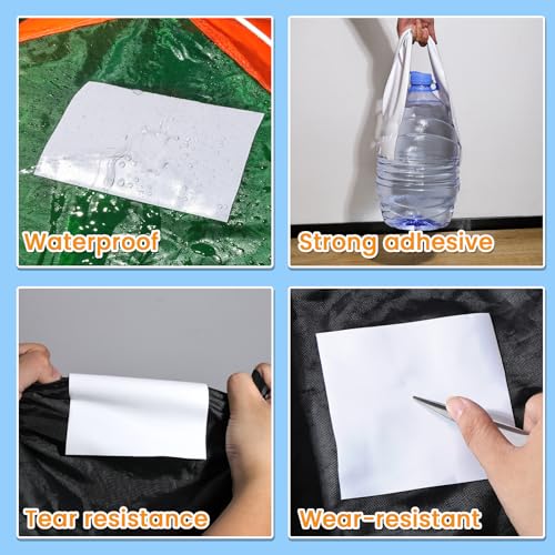 Heavy Duty Waterproof Repair Tape for Fabric Plastic Tarp Tent RV Boat Cover White 5x10FT