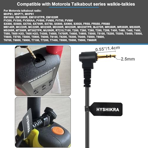 2.5mm to 3.5mm Radio Earpiece Adapter Cable for Motorola Walkie-Talkies