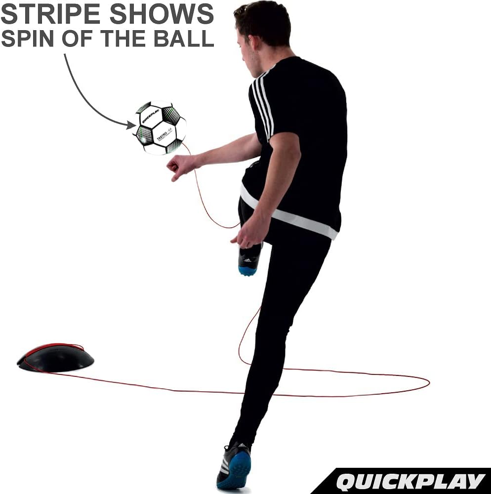 QUICKPLAY Replay Soccer Training Ball | Adjustable Bungee Elastic Training Ball with Base Weight