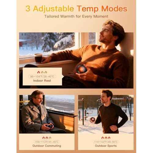 AJVV Hand Warmers Rechargeable 2 Pack?Electric Hand Warmer with 20Hrs Warmth & 2s Fast Heat & 3-Temp Settings, Magnetic Portable Handwarmers,Gifts for Men, Women, Kids, Camping, Fishing, Hunting, Ski