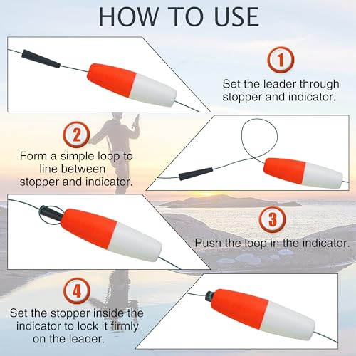 Red White 30PCS Fishing Bobbers Floats Peg Floats Foam Cigar Catfish Floats Slip Bobbers