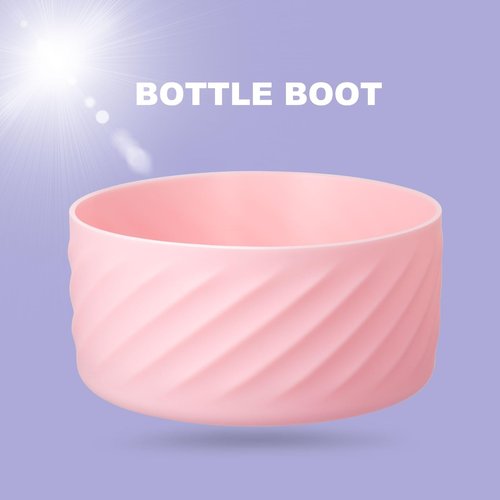 FLORAPELL Boots for Hydro Flask 32 40 OZ Water Bottle, Boot for Hydroflask Sports Water Bottles, Silicone Bottom Sleeve Cover Protector Bumper Accessories (Light Pink)