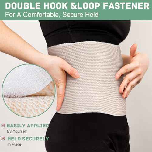 Elastic Bandage Wrap 6 Inch Compression Wrap Bandage with Self-Closure Washable Wide Elastic Bandages for Legs Tummy Body 4 Pack