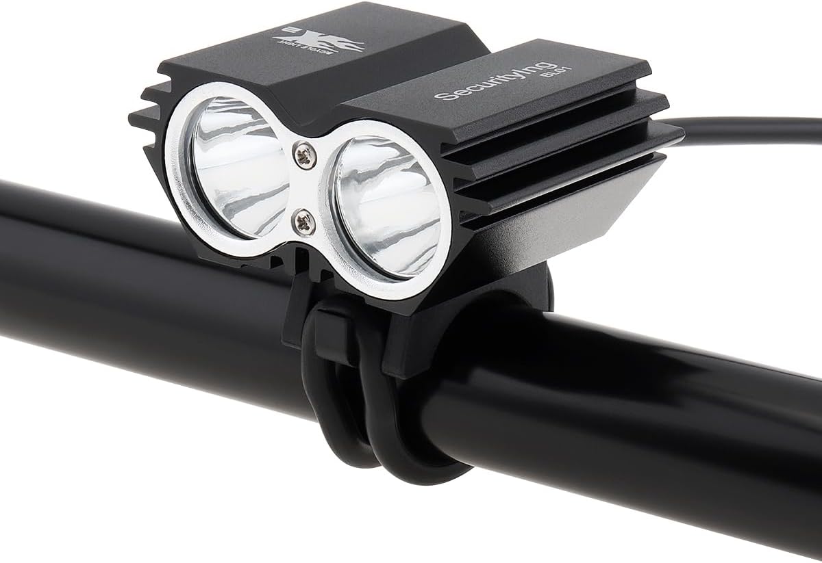 Waterproof 700 Lumens LED Bicycle Light 4 Modes Super Bright Bike Lamp Headlight + 8.4V Rechargeable Battery Pack + Charger for Camping, Cycling, Hiking, Riding