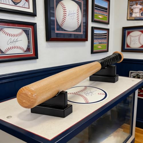 TOBWOLF Baseball Bat Display Stand - Black Desktop Horizontal Holder - Variation of This Listing