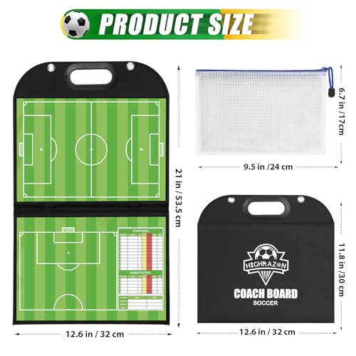 Soccer Coaching Board Kit - Foldable Magnetic Tactical Display with Carry Handle