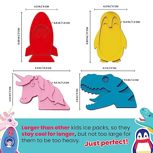 Healthy Packers Slim Reusable Ice Packs for Lunch Boxes - 4 Pack