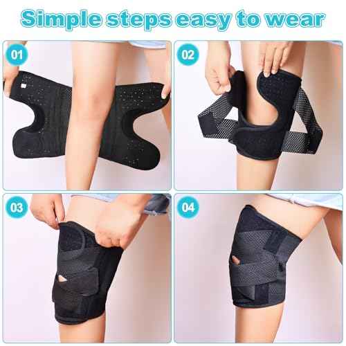 Knee Cross Support Brace - with Patella Gel Pad and Side Stabilizer Lightweight Breathable Mesh Fabric Adjustable Elasticity for Workout Sports and Arthritis (X-Large)