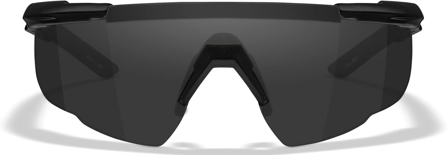 Wiley X Saber Advanced Shooting Glasses, Safety Sunglasses for Men and Women, UV and Eye Protection for Hunting, Fishing, Biking, and Extreme Sports, Matte Black Frames, Tinted Lenses