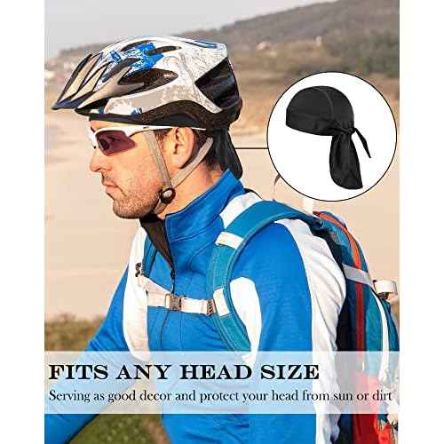 Foaincore 8 Pack Do Rag Skull Caps for Men Sweat Wicking Doo Rags Cooling Helmet Liner Cycling Motorcycle Bandana