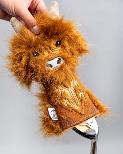 Golf Club Head Cover - Highland Cow Leather Style - Tour Quality, Handcrafted