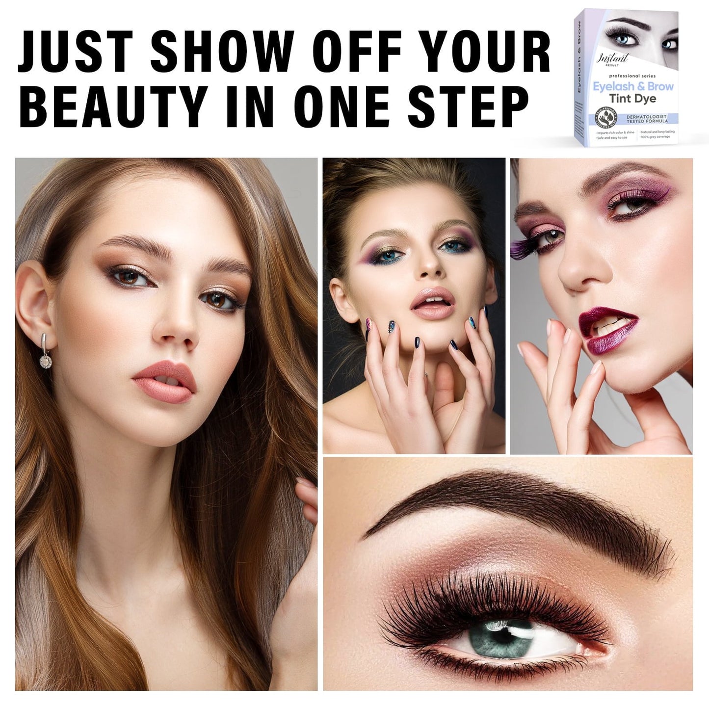 2-In-1 Eyelash & Eyebrow Tint Kit | Professional Black Tint for Home & Salon Use