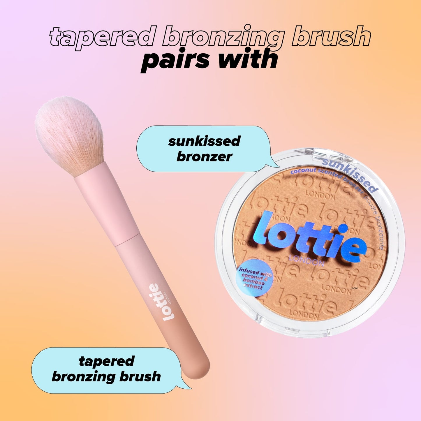 Vegan Tapered Bronzer Brush | Lottie London | Eco-Friendly Makeup Tool