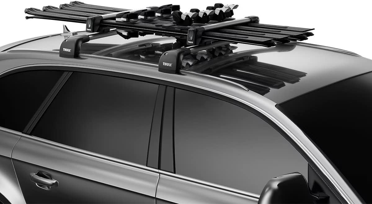 Thule SnowPack Ski/Snowboard Rack, Large (6 Pr/4 Boards), Black