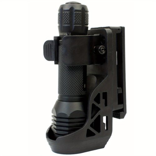 Tactical Flashlight Holster,Flashlight Holster for Belt, Flashlight Holder with Lever Side Lock System Rotatable Torch Holder Fit for 1"-1.55" Dia. Flashlight