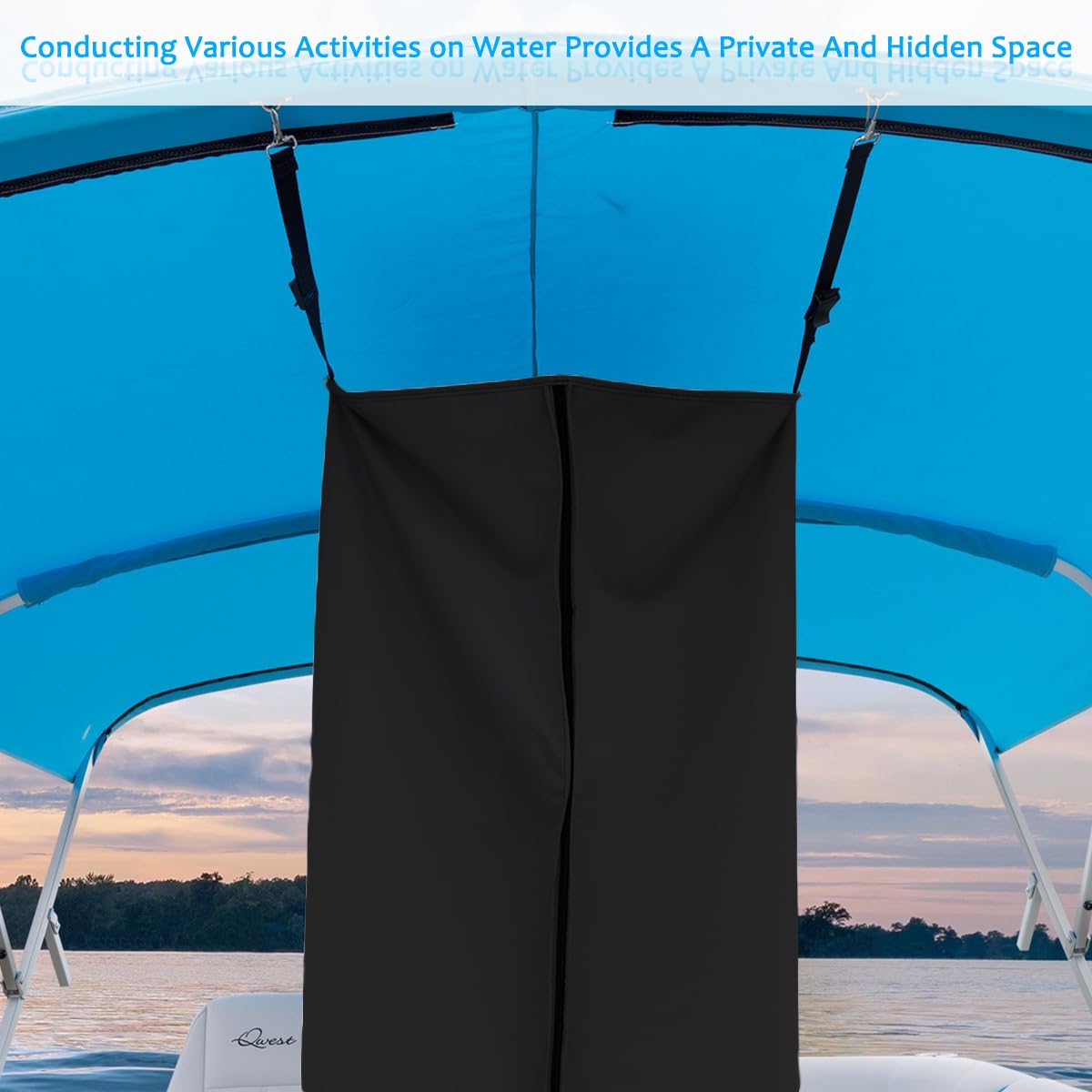 Privacy Tent for Boat Changing Room - Bimini Top Hanging Pontoon Instant Privacy Solution Curtain for Changing Clothes, 30" Lx27 Wx72 H