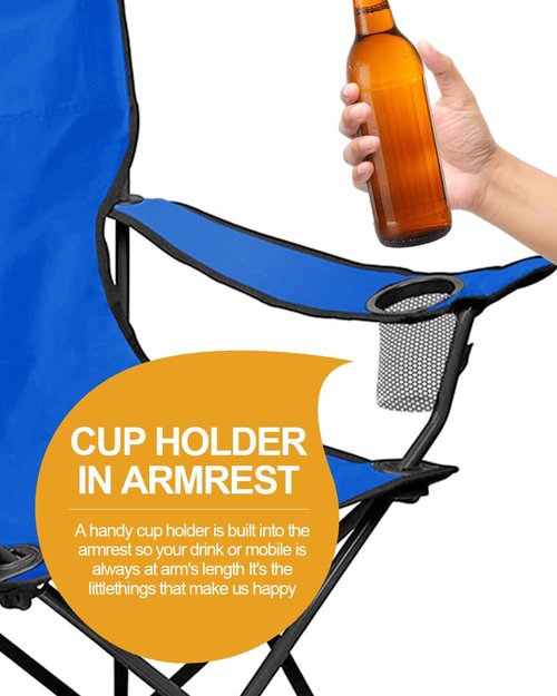 MOXTOYU Portable Camping Chairs Enjoy The Outdoors with a Versatile Folding Chair, Lightweight 2.2kg, Comfortable Beach Chair for Camping, Fishing, Parties, Barbecue,Blue