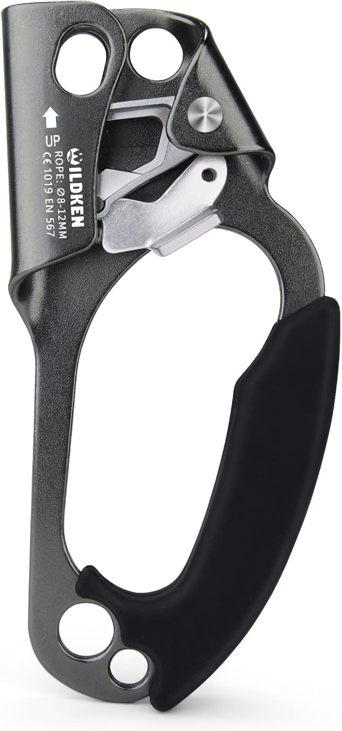 WILDKEN Climbing Hand Ascender Outdoor Mountaineering Tree Arborist Climbing Rappelling Equip Hand Ascender for 8-14MM Rope Left Right Hand Ascender