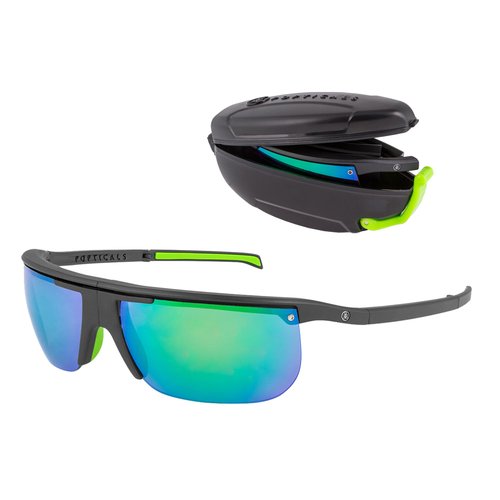 POPTICALS PopArt Foldable Polarized Sunglasses for Men & Women – Sports Eyewear - Matte Black/Grey, Green Lens