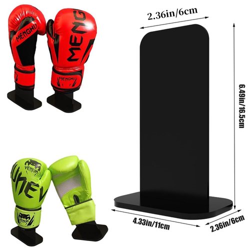LITAITAI Black Boxing Glove Display Case,Boxing Gloves Stand Holder,Acrylic Boxing Glove Holder,Boxing Gloves Display Stand,Baseball Glove Display Rack (1 Pack)